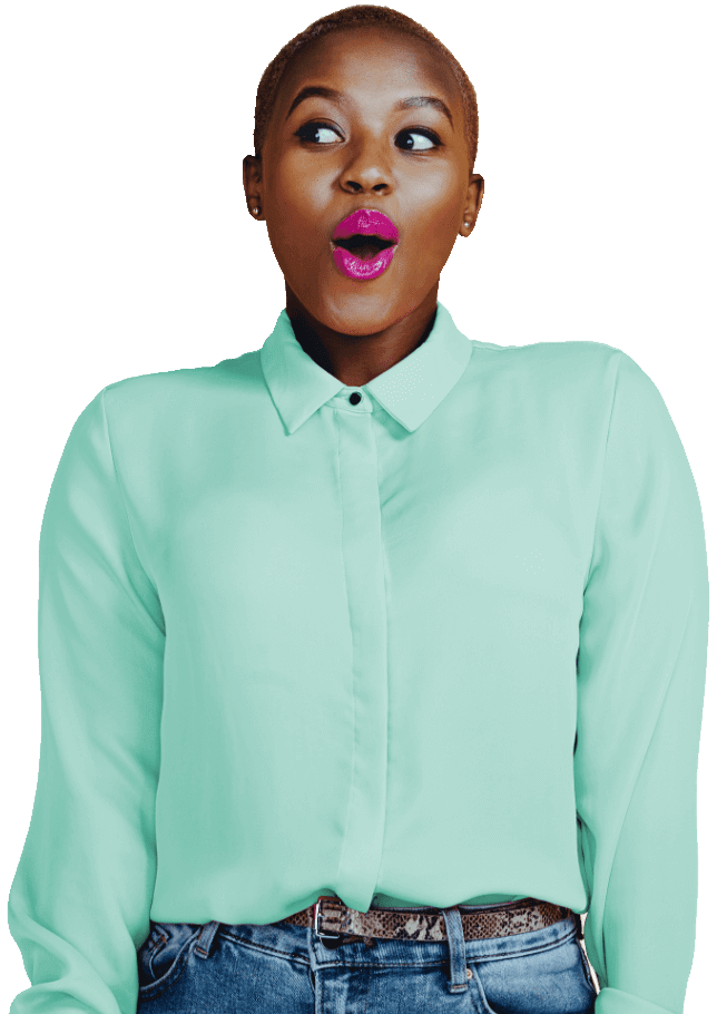 Woman in seafoam green shirt, looking happy about the positive Cardinal Financial reviews.